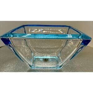 Vintage Walther Glass Blue Glow Bowl 4.75" x 2.25"